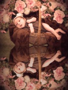 newborn baby basket river reflection girl weatherford tx photographer